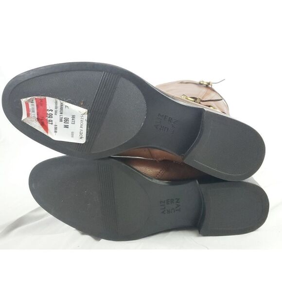 Naturalizer Brown leather low heel Boots w buckle top&ankle sz 6M inside zipper - Picture 13 of 15